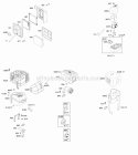 Air Cleaner Exhaust System Rewind Starter Diagram and Parts List for 127332-0133-B8  Briggs and Stratton Engine